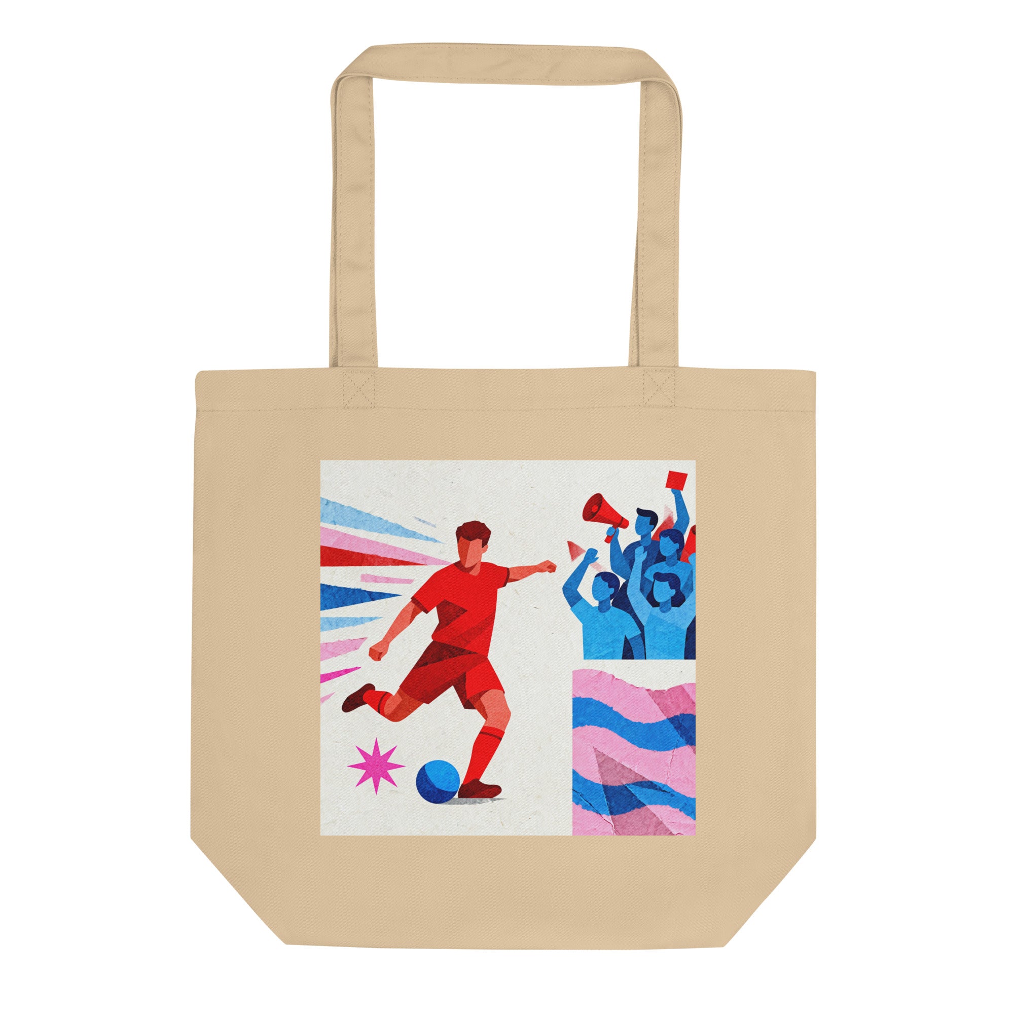 Organic cotton tote bag for football fans