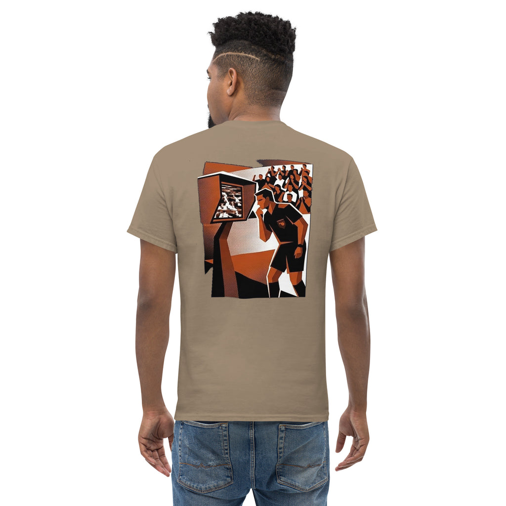 VAR Check funny football design on a unisex cotton t-shirt