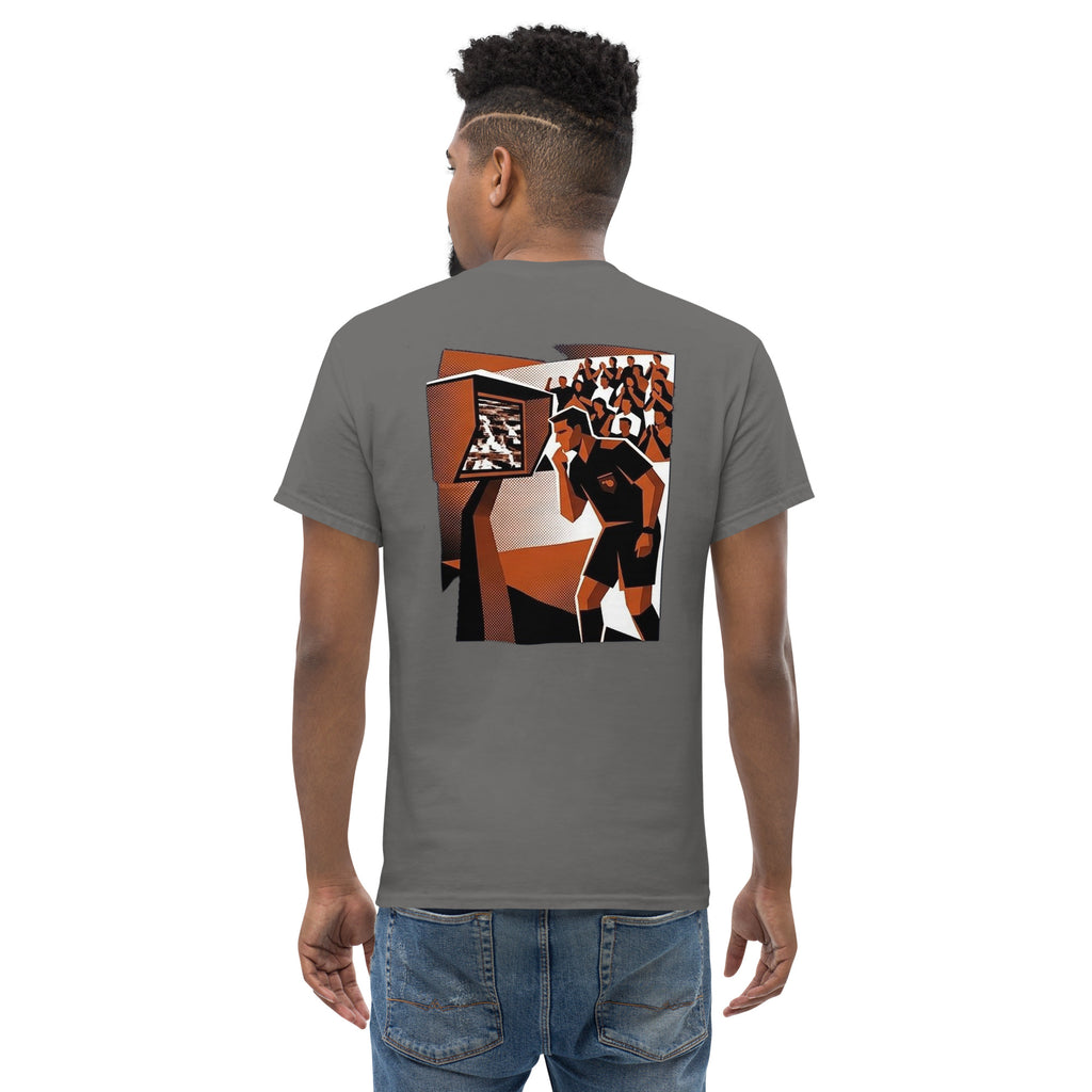 VAR Check funny football design on a unisex cotton t-shirt