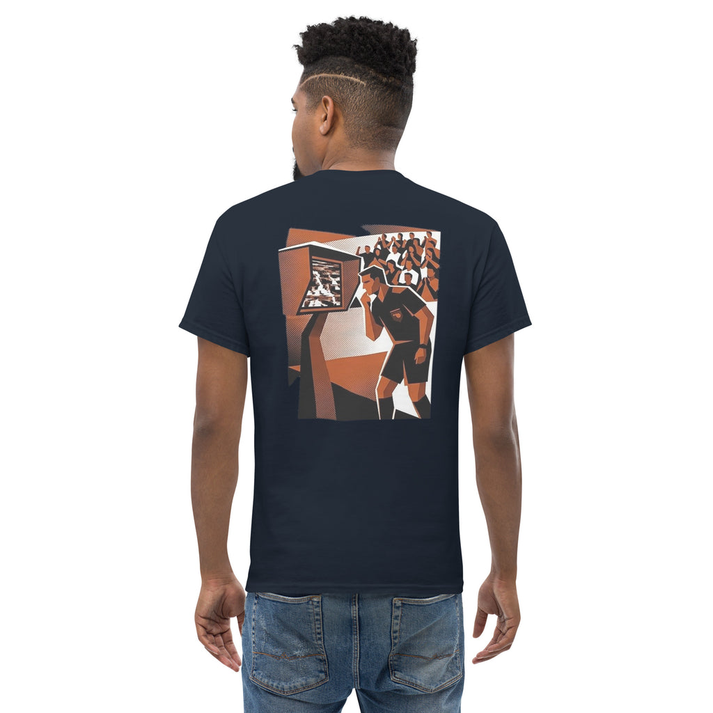 VAR Check funny football design on a unisex cotton t-shirt