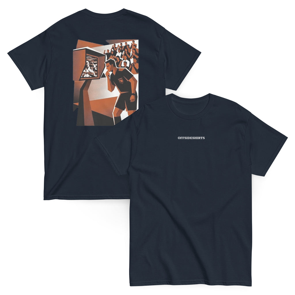 VAR Check funny football design on a unisex cotton t-shirt